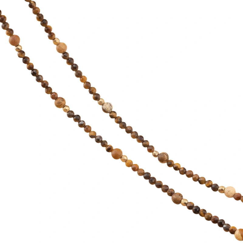 Beaded Eyewear Chain Vintage Natural Tiger Eye Stone Lanyard for Glasses & Masks