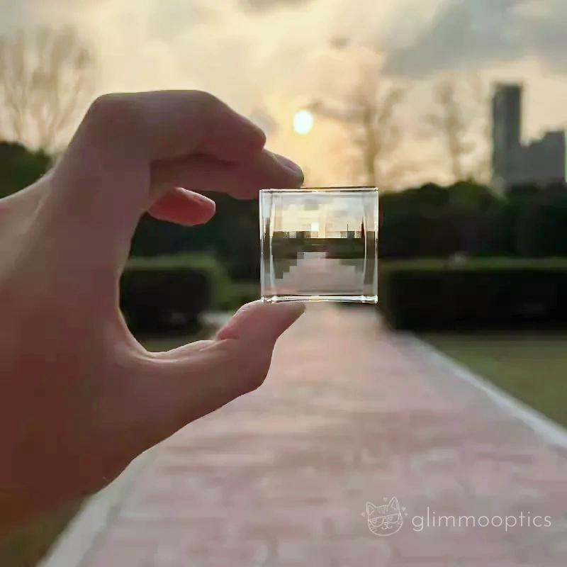 Dreamy Lo-Fi Pixel Prism Keychain | Optical Crystal Cube Filter | Aesthetic Photography Prop & Bag Charm | Real Life 8-Bit Effect