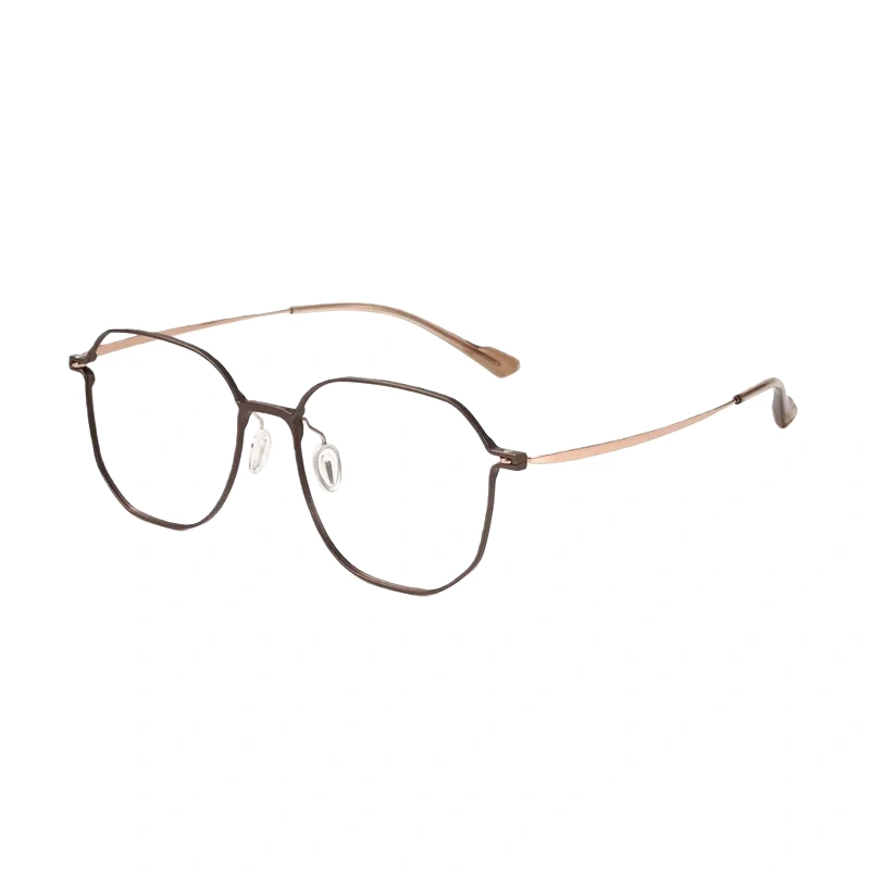Geometric Polygon Vintage Style Aluminum-Magnesium & Pure Titanium Eyeglasses for Office & Daily Wear