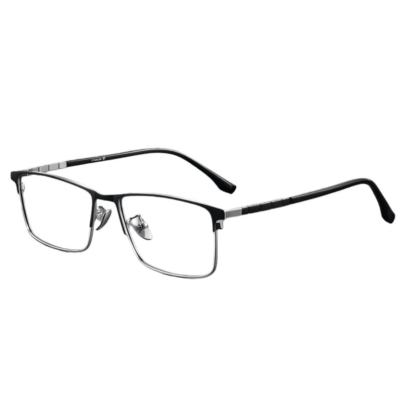 Half-Rim Square Retro Business Pure Titanium Optical Glasses