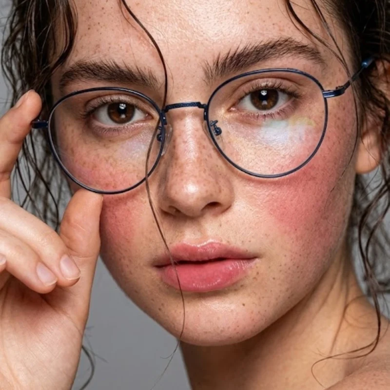 A minimalist round eyeglasses frame featuring pure titanium in a lightweight build for everyday wear.