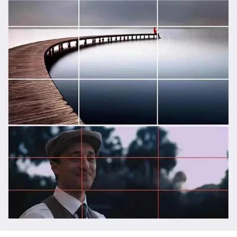 A handheld composition trainer featuring a Composition Viewfinder Card in acrylic for photography framing practice.
