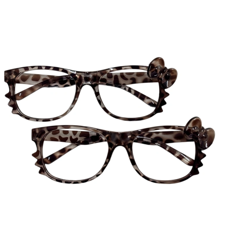 Y2K Aesthetic Leopard Print Oversized Eyeglasses Frame With Bow Accent For Photo Props Trendy Face-Slimming Accessory